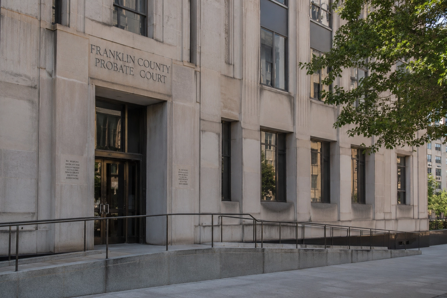 Franklin County Probate Court Columbus Ohio inherited property sale executor administrator letters